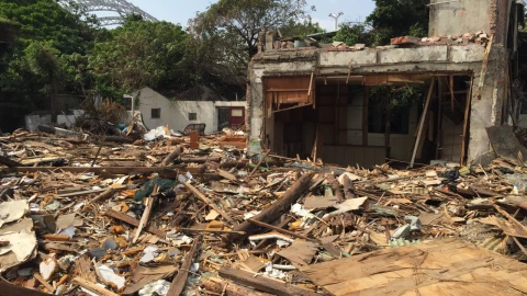 Destrucción tras terremoto