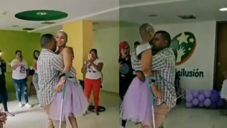 Quinceañera con cáncer baila el vals con su papá y conmueve a la red