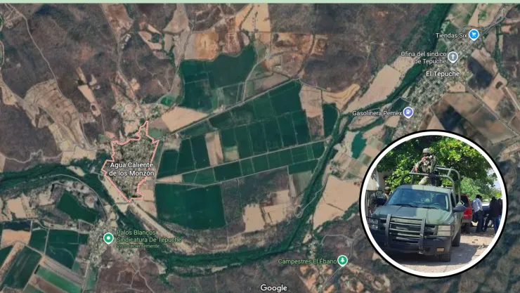 Balacera en Agua Caliente de los Monzón, Tepuche, Culiacán