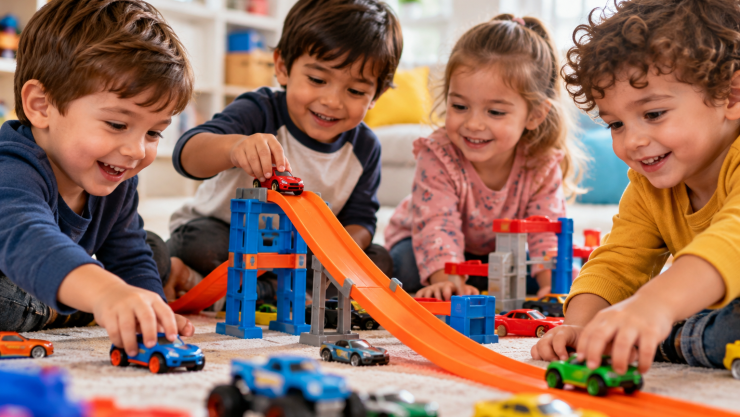 4 juguetes de Hot Wheels, ideales para niños entre 2 y 4 años, que les ayudarán a convivir con otros de su edad