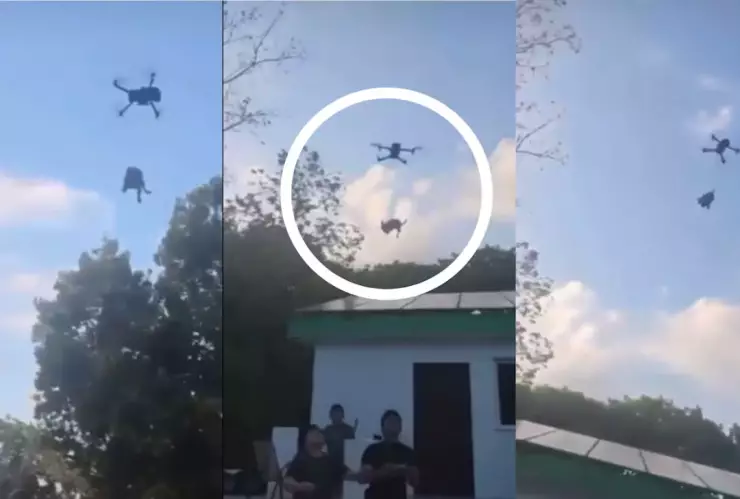 Jóvenes elevan a un perro con un dron y causan indignación en redes sociales