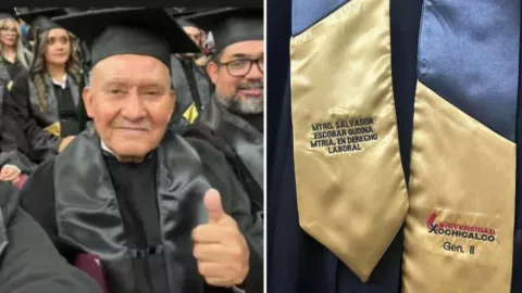 Abuelito de 64 años termina su tercer maestría