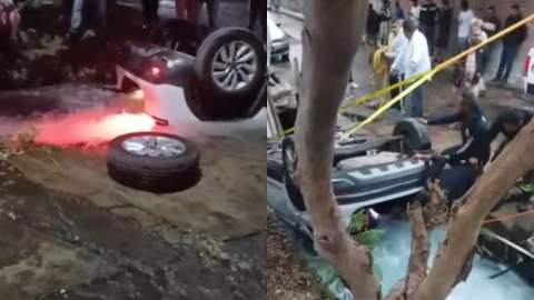 auto cae canal en Jiutepec, Morelos