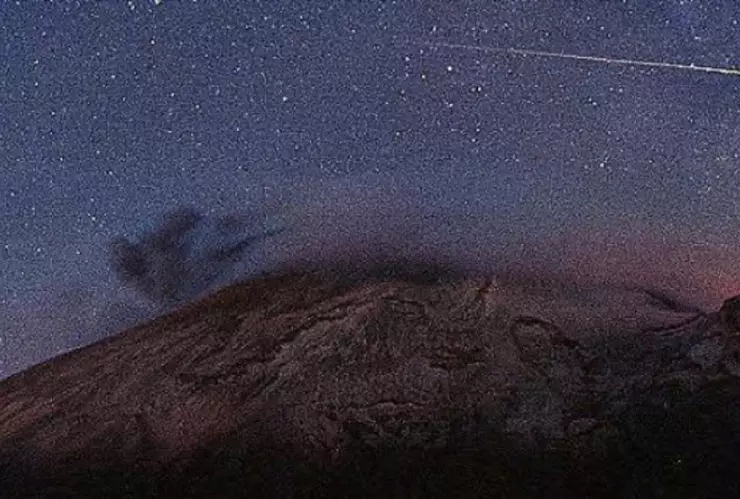 estrella fugaz volcán popocatépetl video