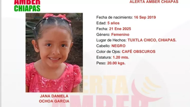 Jana Daniela Alerta Amber Chiapas