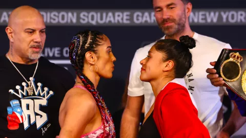 Dinamita Cruz Amanda Serrano pelea peso pluma