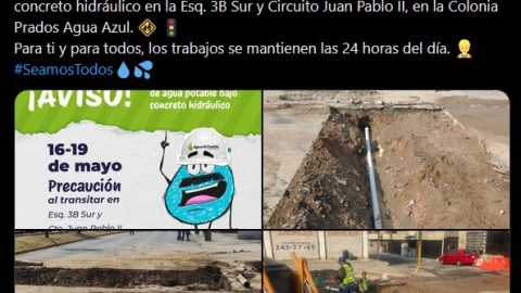 Agua de Puebla pidió precaución a los habitantes de la siguiente zona