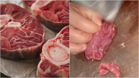 Trozo de carne cruda se mueve y queda captada en video