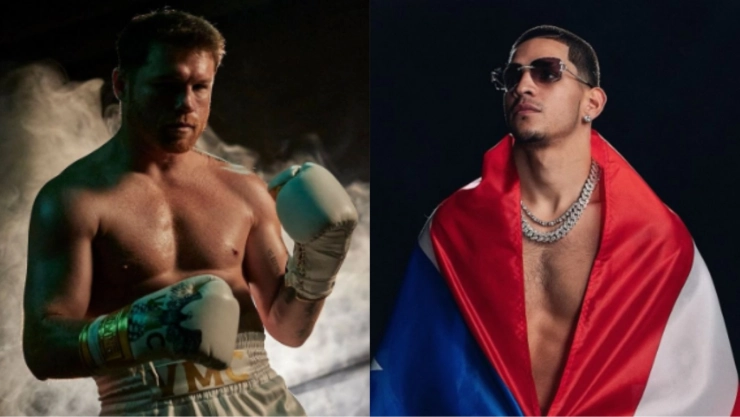 Saúl Canelo Álvarez (izquierda), Edgar Berlanga (derecha)