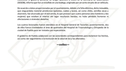Comunicado oficial