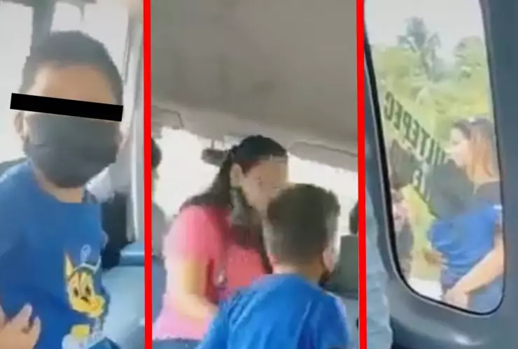 Olvidan a niño en combi