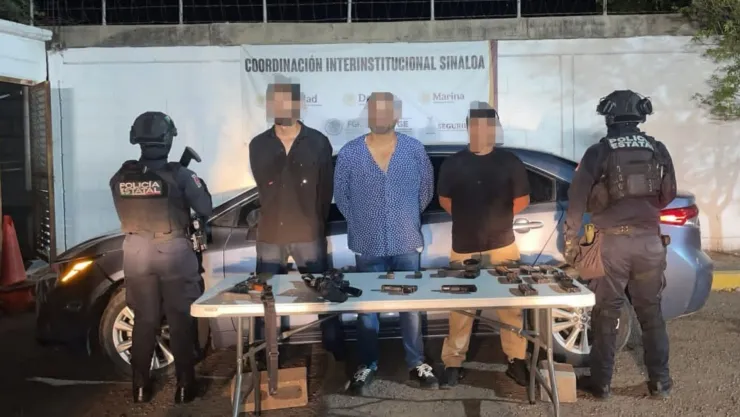Tres hombres detenidos en Culiacán