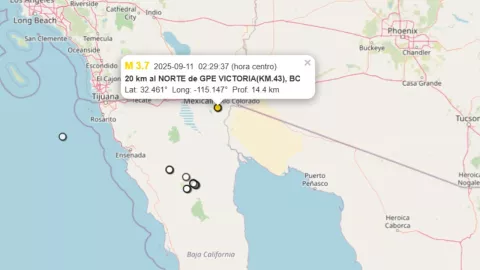 Sismo de magnitud 3.7 sacude Guadalupe Victoria: 11 movimientos registrados en Baja California en las últimas 24 horas