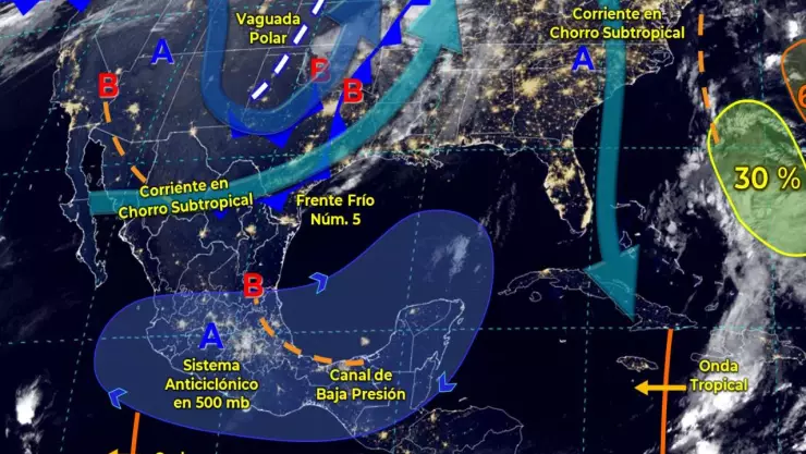Clima 25 de octubre: Probabilidad de lluvia en la Península de Yucatán