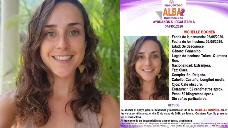 Activan Protocolo Alba en Quintana Roo por la desaparición de Michelle Boonen en Tulum; esto se sabe