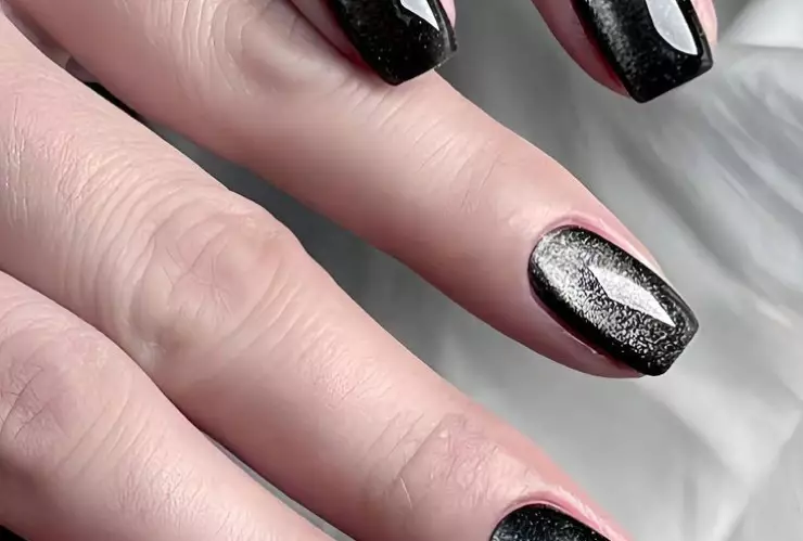 7 diseños de uñas cuadradas con efecto ojo de gato que se ven sofisticadas y son fáciles de hacer