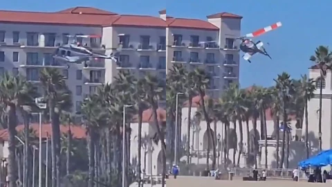 Helicóptero se estrella en Los Ángeles