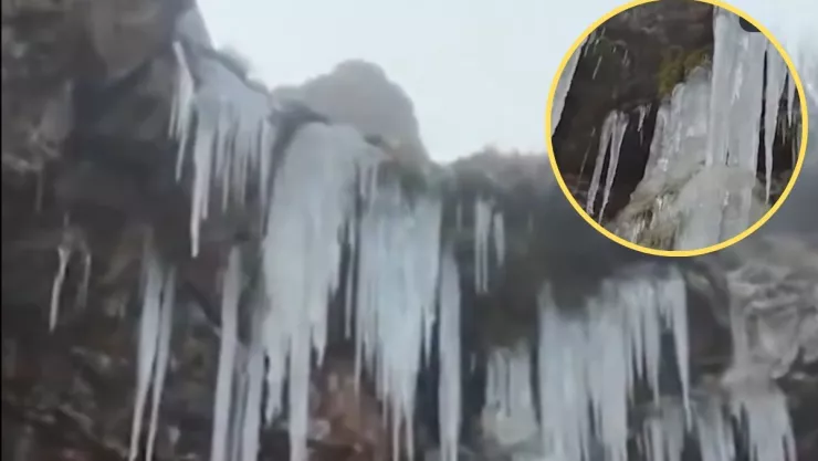 Cascada congelada en Veracruz