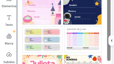 Plantillas gratis de etiquetas escolares en Canva