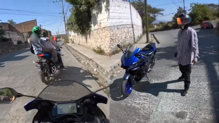 Asalto a motocilcista en Jiutepec, Morelos