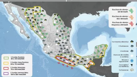 Clima en México 25 de octubre de 2023