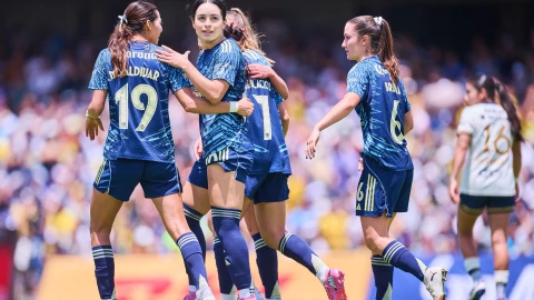 América Femenil festeja gol, Apertura 2025