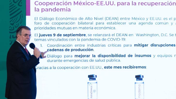 México espera alcanzar 120 millones de vacunas contra la COVID-19 a principios de octubre, señaló Marcelo Ebrard.