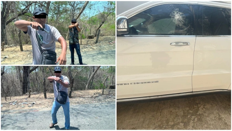 Dos sujetos con armas fueron fotografiados por las víctimas.
