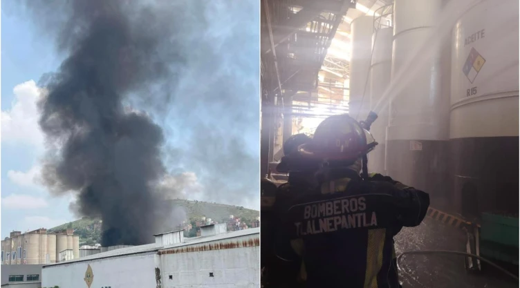 columna-humo-incendio-fabrica-aceite-Talnepantla-bombero-manguera-tanque