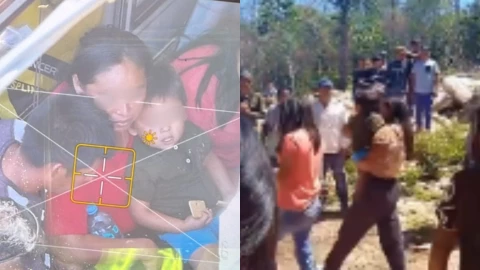 Así se encontró el niño Eduard Yair con su madre tras perderse y ser encontrado en los montes de Huechén Balam