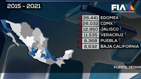 La cantidad de denuncias por despojos en México desde el 2015 y hasta el 2021