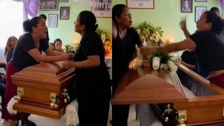 Funeral termina en PELEA; así se enfrentaron dos mujeres por el mismo hombre muerto