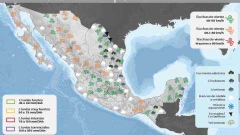 Pronostico de lluvias en México para este martes 5 de marzo de 2024