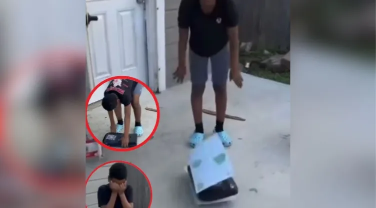 Madre se vuelve viral por obligar a su hijo a destruir su PlayStation 5