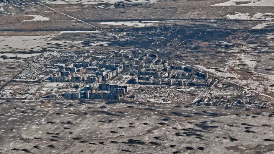 Vista aérea de Vuhledar, en Ucrania.