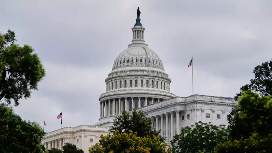 Vista de El Capitolio de EU, en Washington.