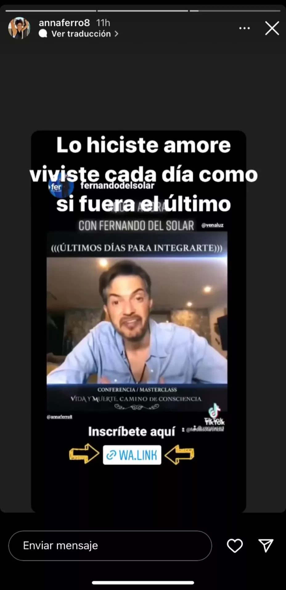 Ahora cómo se vive sin ti Anna Ferro a Fernando del Solar