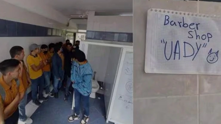 Barbería en baño