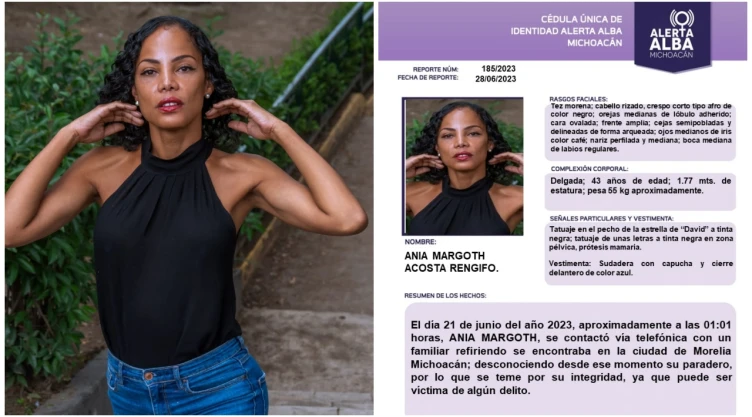 La última vez que se supo de Ania Margoth Acosta se sabía que estaba en Morelia.