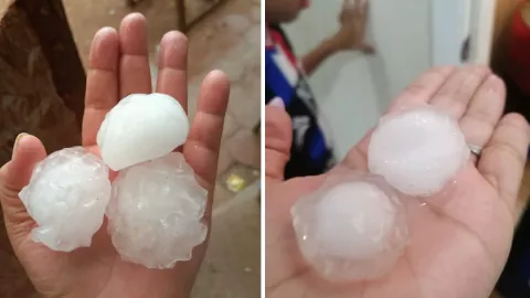 Cae tormenta, granizo y hace calor todo el mismo día en Hermosillo