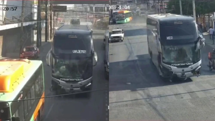 Camión se queda sin frenos y deja a conductor prensado en Monterrey