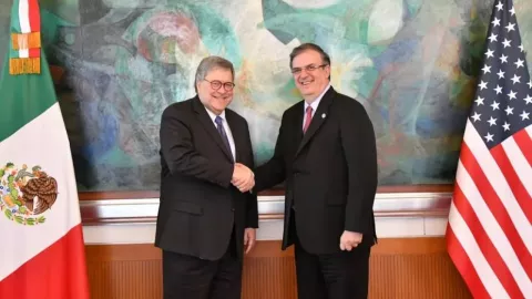 Marcelo Ebrard y William Barr
