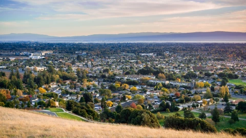 Vista aérea de la ciudad de Fremont, California