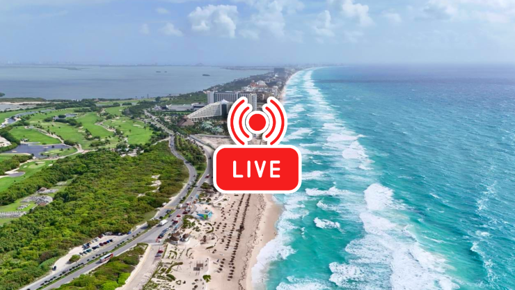 ¡Día lluvioso en el Caribe! Así se ven las playas de Cancún EN VIVO este lunes 13 de abril de 2026.webp