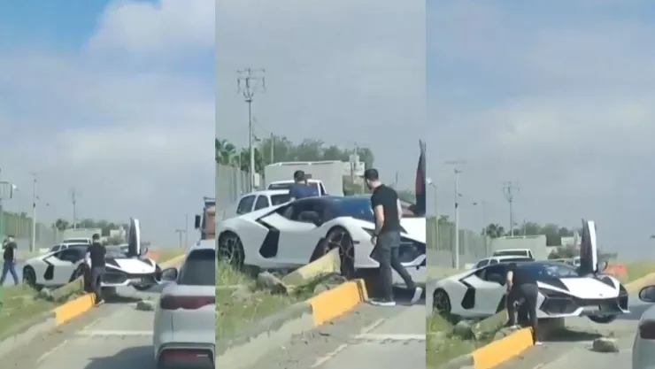 Conductor choca Lamborghini de más de 13 millones y abandona auto en Nuevo León.jpg