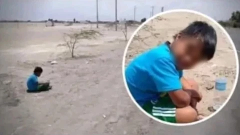 Niño con síndrome de Down abandonado en Perú