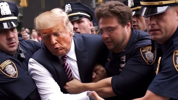 arrestan a donald trump en redes sociales con imágenes falsas