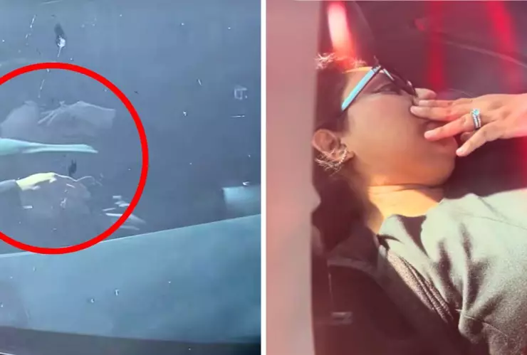 “Ahí está acostadita”, dijo la esposa mientras filmaba a la amante en el asiento del copiloto