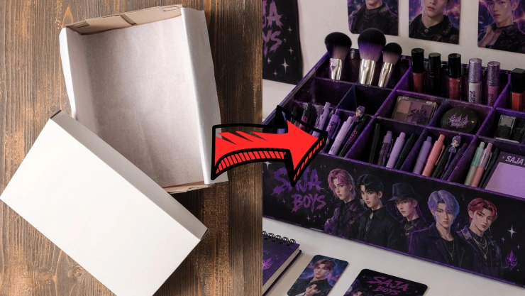 6 ideas para convertir una caja de zapatos en un organizador de los Saja Boys