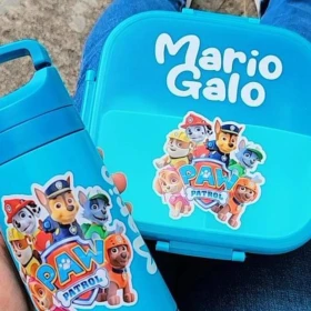 Plantillas de stickers de Paw Patrol para decorar el termo y la lonchera de la escuela junto a tu hijo.